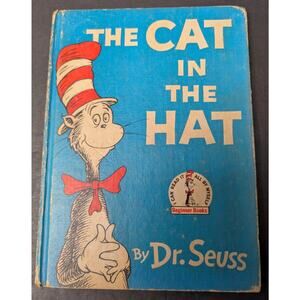 Vtg The Cat In The Hat By Dr Suess 1957 FIRST EDITION HARDCOVER BOOK childrens